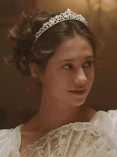 SWEETV Wedding Tiaras and Crowns, Rhinestone Bridal Crown Princess Tiara Headpieces for Women - color: Silver