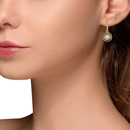 Handmade Sterling Silver Boho Crystal Dangle Leverback Earrings For Women - color: Gold