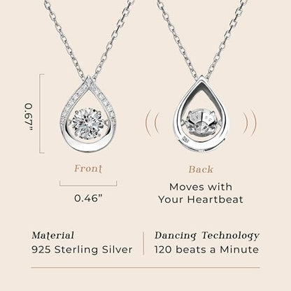 ARINZA Moissanite Necklace for Women, 1 Ct 925 Sterling Silver Dancing Stone Pendant, 18+2 Inch Chain, Valentine’s Day Christmas Gift for Her, Wife, Mom, Anniversary, Birthday - color: 2 Water Drop