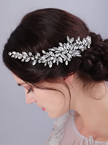 JWICOS Wedding Crystal Hair Comb Bridal Hair Comb Hair Clip Vine Headpiece Wedding Hair Accessories for Brides (Gold) - color: Gold