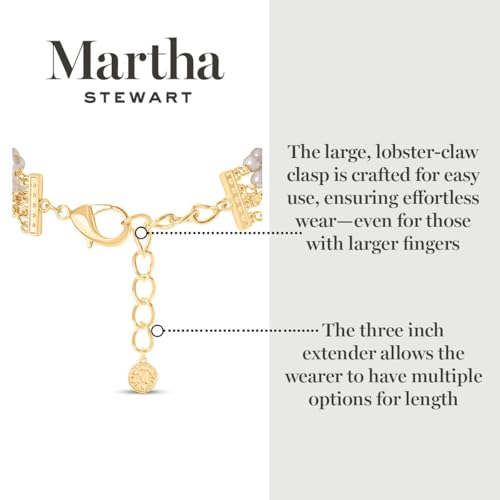 Martha Stewart Four Strand Pearl and Chain Necklace In Gold, Long, For Women