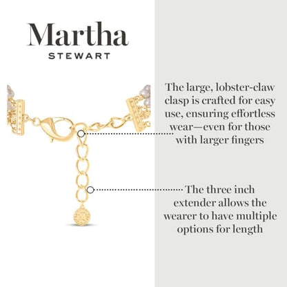 Martha Stewart Four Strand Pearl and Chain Necklace In Gold, Long, For Women