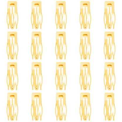 20 Pcs Snap Hair Clips for Women Snap Hair Barrettes Double Grip Hair Clips 3 Prong Clips for Hair Barrettes for Women Girls (GOLD) - color: GOLD