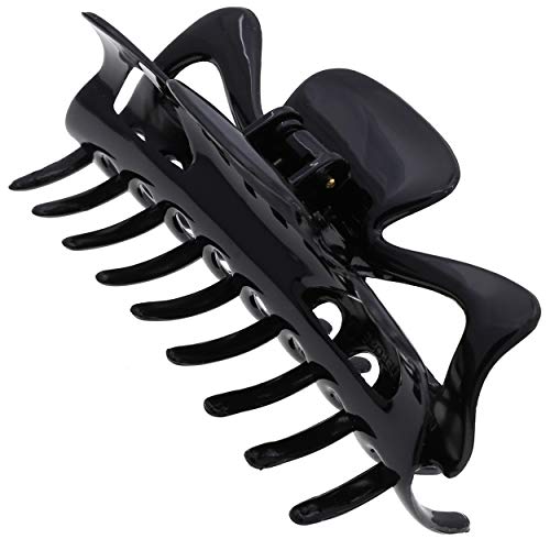 Camila Paris CP3028 French Large Hair Clips for Women Thick Hair for Long Curly Wavy Hair, Girls Hair Claw Clip, Durable Styling Big Claw Clip for Thick Hair, Strong Hold No Slip Grip, Made in France - color: Black 4.5"