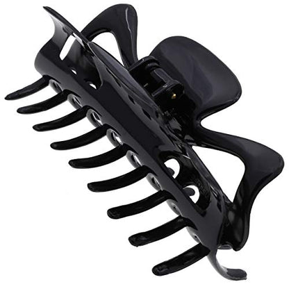 Camila Paris CP3028 French Large Hair Clips for Women Thick Hair for Long Curly Wavy Hair, Girls Hair Claw Clip, Durable Styling Big Claw Clip for Thick Hair, Strong Hold No Slip Grip, Made in France - color: Black 4.5"