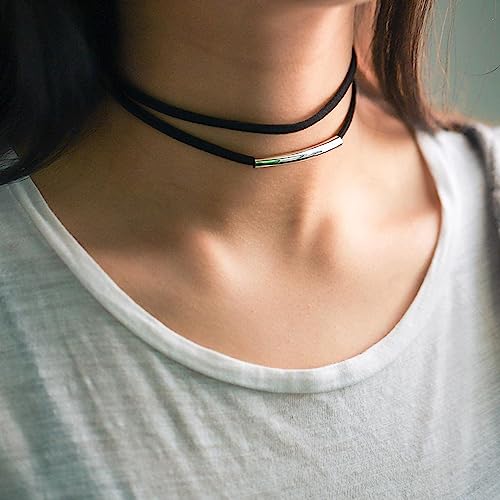 Fesciory Black Necklaces for Women, Adjustable Layered Velvet Leather Lace Collar Necklace, Goth Jewelry Gifts. - color: Tube