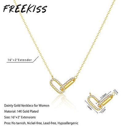 Freekiss Gold Stack Bracelets Pendant Necklace for Women: Dainty Thin Bracelet Set Charm Necklaces Necklaces Trendy Gold Jewelry for Women