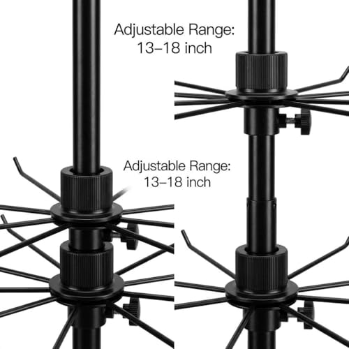 QWORK 3-Tier Rotating Metal Jewelry Display Stand – 2 Sets Adjustable Tabletop Holder for Necklace, Earring & Key Ring - size: 2 Pack