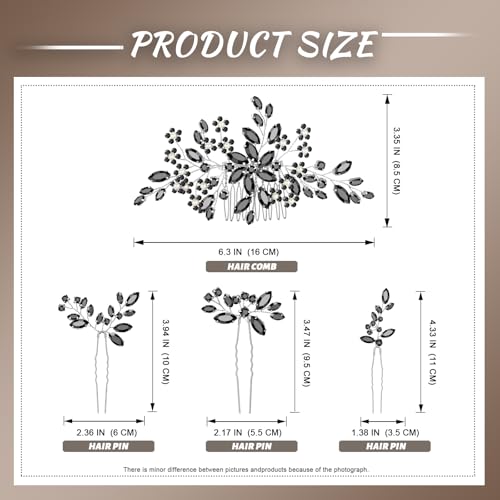 Wedding hair accessories, Bridal for piece, brides headpiece, Bride comb（Black） - color: Black