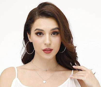 3 Pairs Sterling Silver Large Hoop Earrings Set for Women 40 50 60MM | 14K White Gold Plated, Hypoallergenic - style: Ad:Silver 3 pairs 60mm