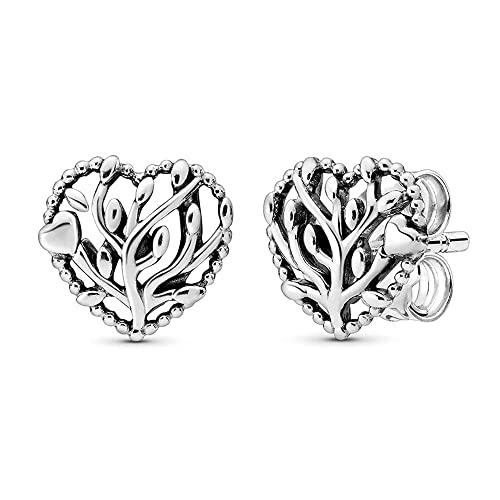 LeCalla 925 Sterling Silver Heart Stud Earrings Jewelry Lightweight Love Heart Shaped Earring for Women Valentines Day Gifts for Her - color: Tree Heart