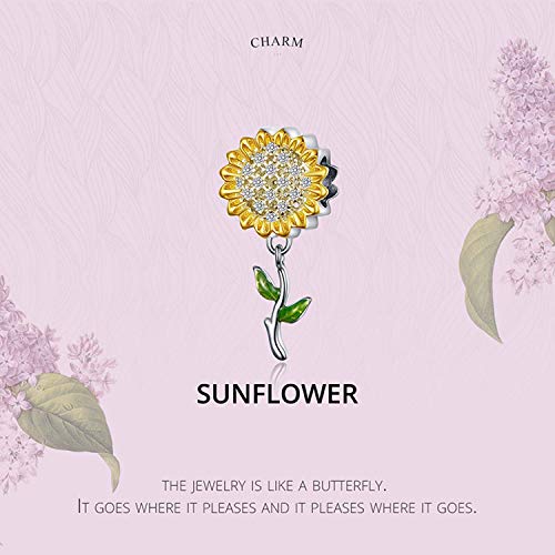 Sunflower Charm Fit for Pandora Charms Bracelet and Necklace You Are My Sunshine Charm Gifts for Women - style: Sunflower dangle charms