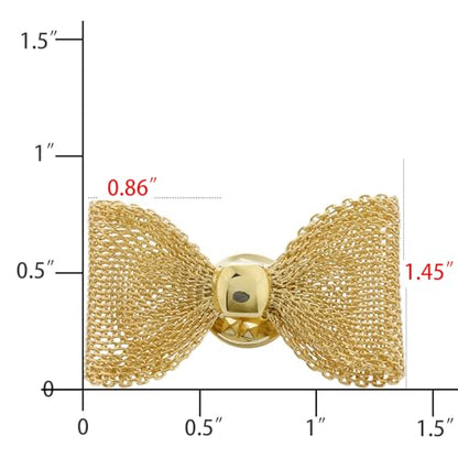 18K Gold Tone lapel Pins Brooch for Men Suit, Metal Flower Brooch Pins for Women, Mens Suit Accessories on Wedding Birthday Anniversary Father's Day. - color: bow