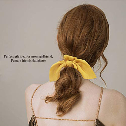 Jaciya Satin Silk Scrunchies - Women's Hair Ties for Ponytails, Thick Hair, and No Damage - color: Classic color