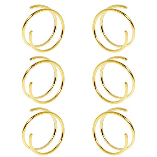 Double Hoop Earrings for Single Piercing, 3 Pairs 316L Surgical Steel Spiral Twist Illusion Lobe Cartilage Helix Hoop Earring Double Hoop Earrings for One Hole - color: Gold-8mm