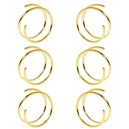 Double Hoop Earrings for Single Piercing, 3 Pairs 316L Surgical Steel Spiral Twist Illusion Lobe Cartilage Helix Hoop Earring Double Hoop Earrings for One Hole - color: Gold-8mm
