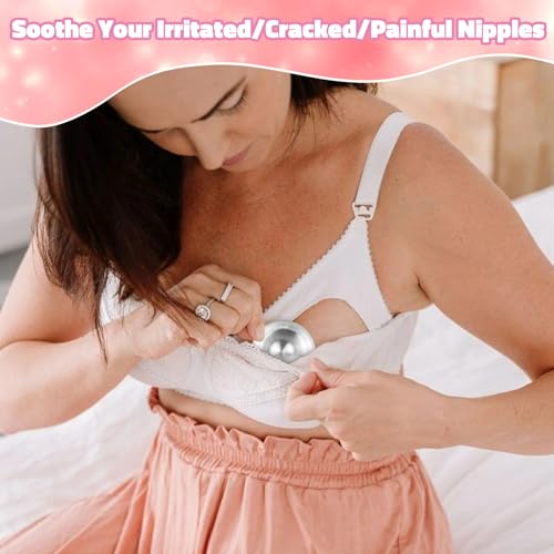 The Original Silver Nursing Cups, Nipple Covers for Breastfeeding, Nipple Shields for Nursing Newborn, Breastfeeding Essentials Silver Nipple Guards for Sore Nipple Relief-XL - size: X-Large