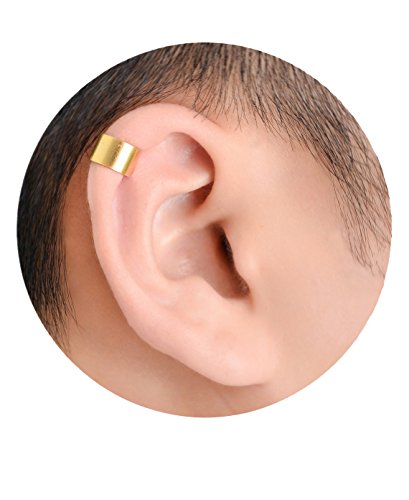 4-10 Pairs Stainless Steel Ear Cuff Helix Cartilage Clip On Wrap Earrings Fake Nose Ring Non-Piercing Adjustable - color: B3:4 Pairs, Silver&Gold Tone