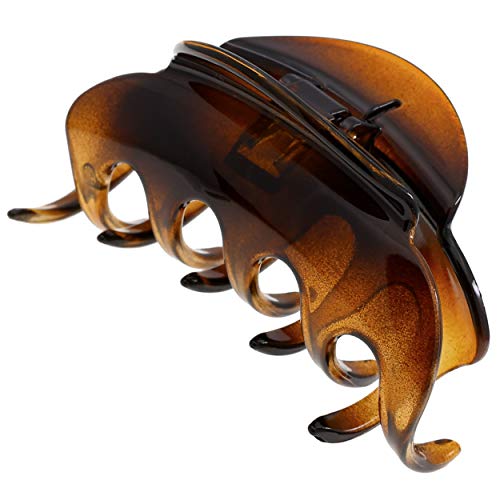 Camila Paris CP2369 French Hair Clips for Women, 3.5" Large Claw Clip Strong Hold All Day, Girl Large Claw Clips for Thick Hair, No Damage No Slip Flat Clip for Women. Made in France - color: Tortoise Shell