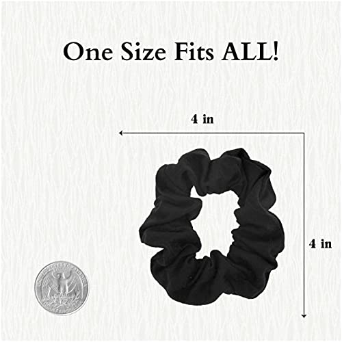 9 Pack Scrunchies Hair Ties (Black Blue) - color: Black Blue