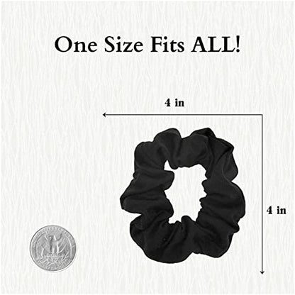 9 Pack Scrunchies Hair Ties (Black Blue) - color: Black Blue