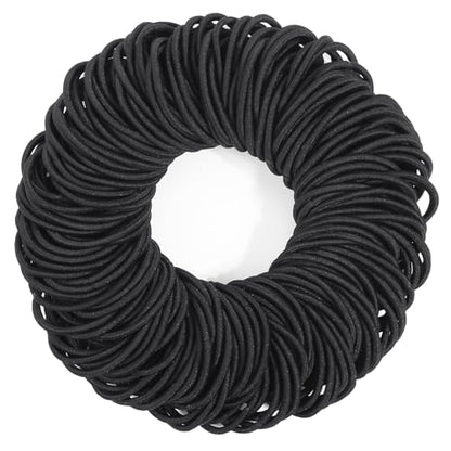 Anezus 200 Pcs Hair Ties for Women Girls Hair Elastics Hair Bands Ponytail Holders Hair Rubber Bands for Thick Straight Curly Hair (Black) - color: Black