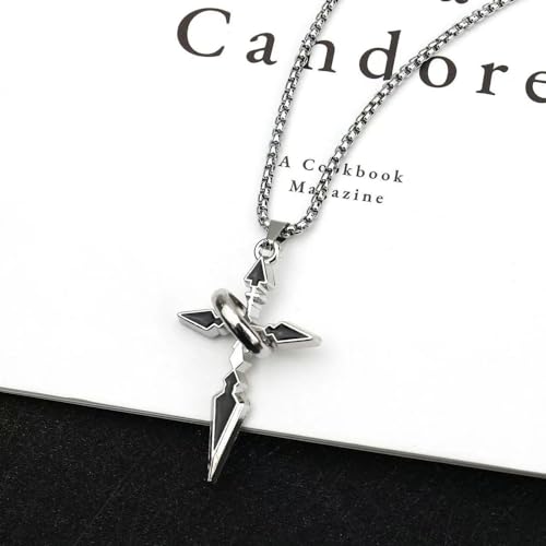 Gothic Cross Star Necklace For Men Women Silver Stainless Steel Cuban Link Paperclip Figaro Bead Chain Punk Kpop Y2k Goth Irregular Layered Cross Pendant Necklace Non Tarnish Jewelry Gift - color: Black B