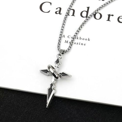 Gothic Cross Star Necklace For Men Women Silver Stainless Steel Cuban Link Paperclip Figaro Bead Chain Punk Kpop Y2k Goth Irregular Layered Cross Pendant Necklace Non Tarnish Jewelry Gift - color: Black B