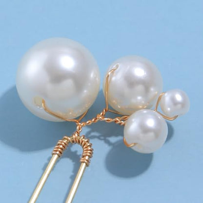 12 Pieces Bridal Wedding Hair Pins Handmade Pearl Bridal Hair Accessories for Brides Women Girls Gold - color: Gold