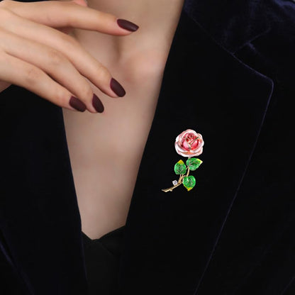 Flower Brooch for Women Rhinestone Pearl Zirconia Flower Lapel Pin Birthday Holiday Gift for Mother Wife Girlfriend - color: 04
