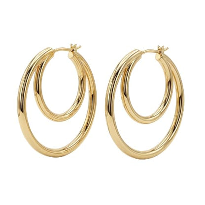 Dremmy Studios Dainty CZ Huggie Hoop Earrings 14K Gold Plated Chunky Simple Cute Thick Round Frill Bead Ball Starburst Cuff Earrings Cubic Zirconia Hoop Earrings Minimalist Personalized Gift for Her - color: Circle B
