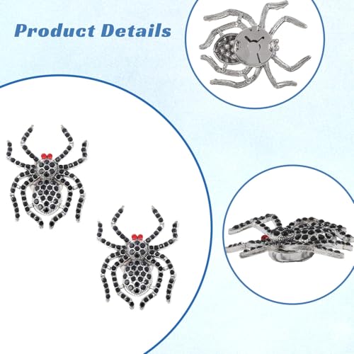 2Pcs Spider Cufflinks Rhinestone Cufflinks Alloy Black Spider Cufflink for Wedding Party Birthday Elegant Gift