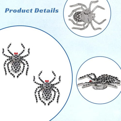 2Pcs Spider Cufflinks Rhinestone Cufflinks Alloy Black Spider Cufflink for Wedding Party Birthday Elegant Gift
