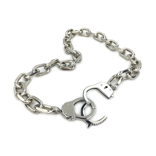 Succuba Stainless Steel Handcuff Choker Necklace Chain Pendant Choker Collar Necklace for Women and Men from 16 to 24 Inches with Box - color: B, size: 24 Inches
