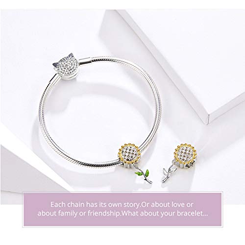 Sunflower Charm Fit for Pandora Charms Bracelet and Necklace You Are My Sunshine Charm Gifts for Women - style: Sunflower dangle charms