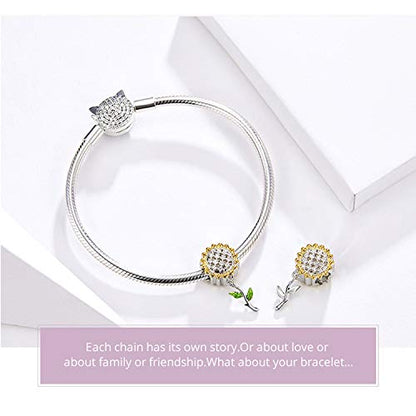 Sunflower Charm Fit for Pandora Charms Bracelet and Necklace You Are My Sunshine Charm Gifts for Women - style: Sunflower dangle charms