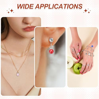 MECCANIXITY 100Pcs Imitation Pearl Pendant 10mm Faux Pearl Beads with Rhinestone for Dangle Jewelry Making Earrings Necklace Bracelets Crafts, Sky Blue - color: Sky Blue