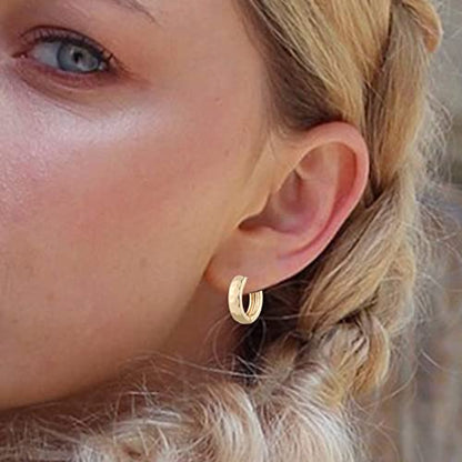 9 Pairs Gold Chunky Hoop Earrings Set for Women, 14K Gold Plated Twisted Huggie Hoop Earring Hypoallergenic, Lightweight Thick Open Hoops Earrings Jewelry Gifts. - color: B-9 Gold Hoop Earrings