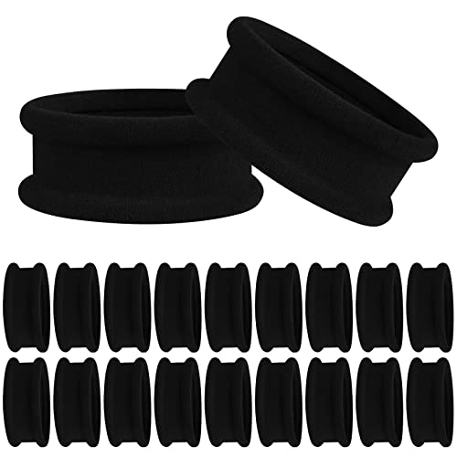 Black Hair Ties for Women Girls, Big Hair Scrunchies Elastics Bands Elastic Hair Tie Ropes Ponytail Holders for Thick Heavy Long or Curly Hair 20 PCS - color: Large_Black