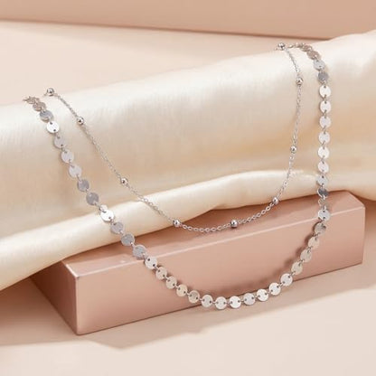 Layered Waist Chain for Women Waterproof, 14K Gold/Silver Plated Belly Chain Belt Waist Beads Chain Herringbone Snake Satellite Body Chain Beach Summer Fashion Jewelry Gift - style: Style 3-Silver