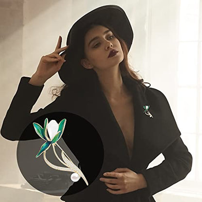 Brooches for Women, Shiny Cubic Zirconia Brooch Pins for Women Fashion Brooch Pin Broach Jewelry Gift - color: Orchid