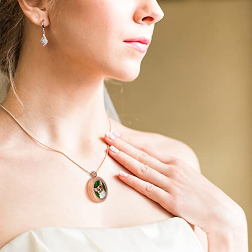 WANDIC Photo Charms, Set of 4 Matte Stainless Steel Round Memory Locket Pendant Bridal Wedding Bouquet Charms for Photo or Wedding, 25mm - color: 4pcs-rose Gold Matte