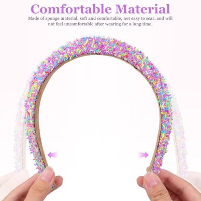 Beaupretty Fashionable Wide-Edged Headbands for Women 2 Pcs Non-Slip Padded Hair Accessories for Parties and Holidays