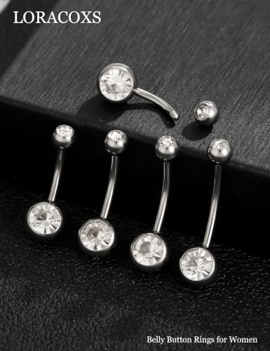Long Belly Button Rings, Navel Piercing Jewelry for Women | 16mm 14mm 12mm 10mm 8mm Stainless Steel Extral Long Bar 14G - size: 8/10/12/14/16MM