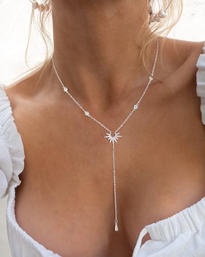 CHESKY Long Necklace for Women, 14k Gold Plated/Streling Silver Lariat Y Necklaces - style: y necklace 05
