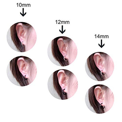 Hypoallergenic Titanium Steel Loop Earrings Set for Men Women Huggie Hoop Cartilage Piercing 18G - color: 3pairs Black