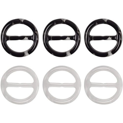 6PCS 2inch Women Lady Plastic Round Circle Scarf Ring Clips Scarves Buckle Silk Clasp Clothing Ring Wrap Holder for Silk Neckerchief Clothing T-Shirt(Black White Mixed)