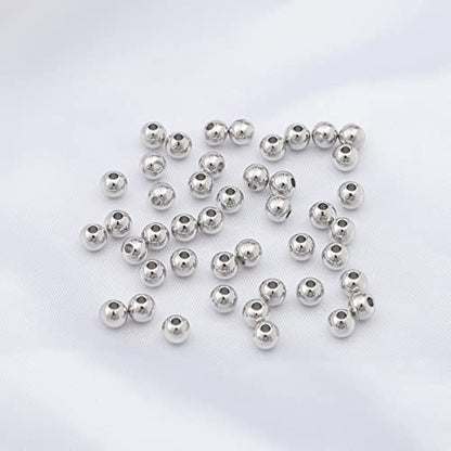Platinum Plated Round Spacer Beads 5mm 60pcs for Jewelry Making Findings Non Tarnish - color: Platinum, size: 5mm