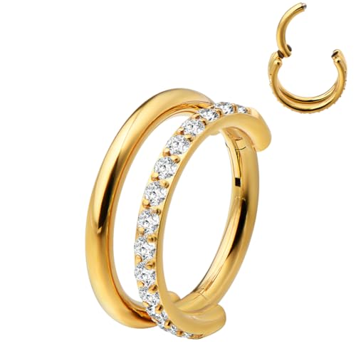 intera 16G Surgical Steel Septum Rings Lip Rings Horseshoe Hoop - Nose, Eyebrow Tragus Daith Helix Piercing Jewelry for Women Men, 6-12mm - size: 16G Cartilage Earring