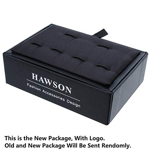 HAWSON Mens Cufflinks and Tuxedo Studs Set in Gift Box, Easy to Wear, Gifts or Jewelry for Men, Wedding Accessories, Designed - color: Red